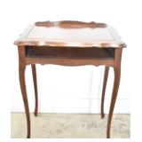 SIDE TABLE WITH CABRIOLE LEGS AND SERPINTINE EDGE