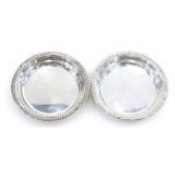 PAIR BIRKS STERLING SILVER BRAIDED RIM DISHES 63g