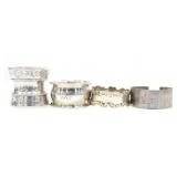 4 SILVER ETCHED & MONOGRAMMED NAPKIN RINGS 69.49g