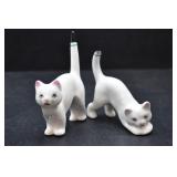 TWO PORECLAIN CAT FIGURINES