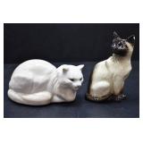 BESWICK SIAMESE CAT & A LOAFING CAT FIGURINE