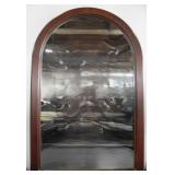 VINTAGE WOOD FRAME ARCHED WALL MIRROR