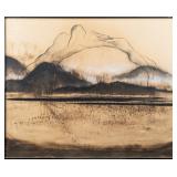 JOHN EATON MIXED MEDIA SURREALIST LANDSCAPE 1975