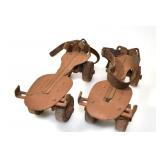 PAIR OF METAL ROLLER-SKATES