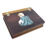 SITTING AMISH GIRL BOOK-SHAPED STORAGE BOX