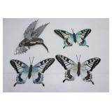 METAL DECORATIVE BIRD AND BUTTERFLIES
