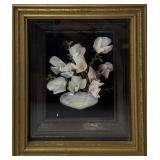 THREE-DIMENSIONAL SEASHELL FLORAL DIORAMA
