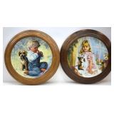 TWO DECORATIVE PLATES IN FRAMES