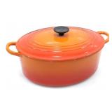 LE CREUSET ORANGE ENAMEL CAST IRON DUTCH OVEN