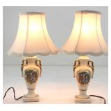 PAIR PORCELAIN COURTING COUPLE LAMPS