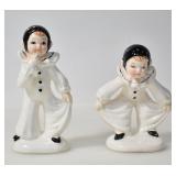 TWO PIERROT CLOWN FIGURINES BY GIFTCRAFT