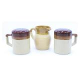 CERAMIC TG GREEN GRANVILLE CREAMER & S&P SHAKERS