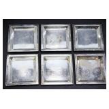 6 STERLING SQUARE NUT DISHES 167g