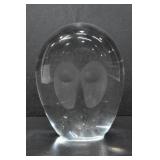 GLASS OWL FIGURINE / PAPER WEIGHT