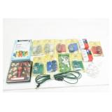 ASSORTED CHRISTMAS LIGHTS, SUCTION HOOKS AND CABLE