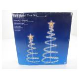 BRIGHT TIDINGS 3' & 4' ILLUMINATED SPIRAL TREE SET
