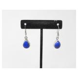 925 SILVER & LAPIS LAZULI EARRINGS 5.62g