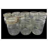12 ASSTD. MASON, DOMINION, GEM GLASS FRUIT JARS