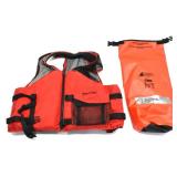 ADULT SIZED LIFE VEST & WATER RESISITANT BAG