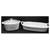 TWO CORNINGWARE BAKING DISHES