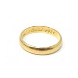 18KT GOLD GENTLEMAN'S WEDDING BAND c.1915 4.67g