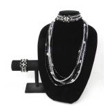 NECKLACE & BRACELET W/ 925 SILVER CLOSURES & BEADS