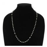 STERLING SILVER & FAUX PEARLS NECKLACE 12.93g