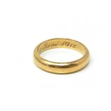 18KT GOLD LADIES WEDDING BAND c.1915 4.13g