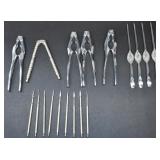 LOT OF STIANLESS STEEL SEAFOOD & NUTCRACKER TOOLS