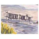 'NORTH CAROLINA COAST 1946' SIGNED OIL ON BOARD