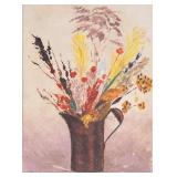 ISABEL '74 'FLOWER VASE' OIL ON HARDBOARD