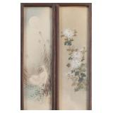 PAIR OF JAPANESE INK & PAPER PAINTINGS