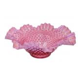 SCALLOPED & BUBBLE DESIGNED PINK BOWL