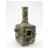 INDUSTRIAL-BRUTALIST WELDED BRASS-TONE STEEL VASE