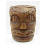 SIGNED HANDCARVED FIGURAL WOOD MASK
