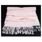 PASHMINA & SILK PINK PAISLEY TASSLE 70' SCARF
