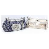 2 KATHY VAN ZEELAND Y2K HANDBAGS W/ CHARMS