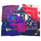 ASSTD LARGE SQUARE SILK FLORAL & PATTERN SCARVES