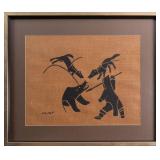 HELEN KALVAK 'BEAR HUNT' STONECUT PRINT