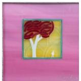 JANICE MOORHEAD PINK STAINED GLASS PIECE