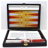 BACKGAMMON IN A LEATHER CASE