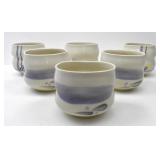 SET OF 6 SIGNED 'HOFFMAN' STUDIO POTTERY CUPS