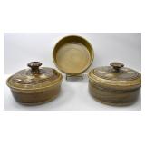 3 SIGNED 'SOFER' & 'GINNY' STUDIO POTTERY BOWLS