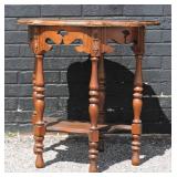 VICTORIAN-STYLE CARVED DROPLEAF SIDE TABLE