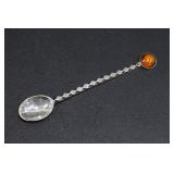 AMBER-SET CELLAR SPOON 6.19g