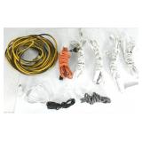 ASSORTED ELECTRICAL EXTENSION CORDS AND CABLES