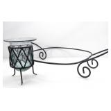 GLASS JAR IN METAL STAND WITH EXTRA METAL STAND