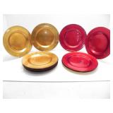 RED AND GOLD DECORATIVE CHARGER PLATES