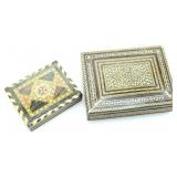 TOW MICRO MOSAIC WOODEN BOXES W/ INLAID M.O.P.