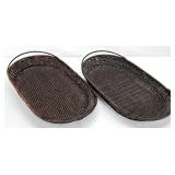 2 WOVEN TRAYS/BASKETS 13'X26'